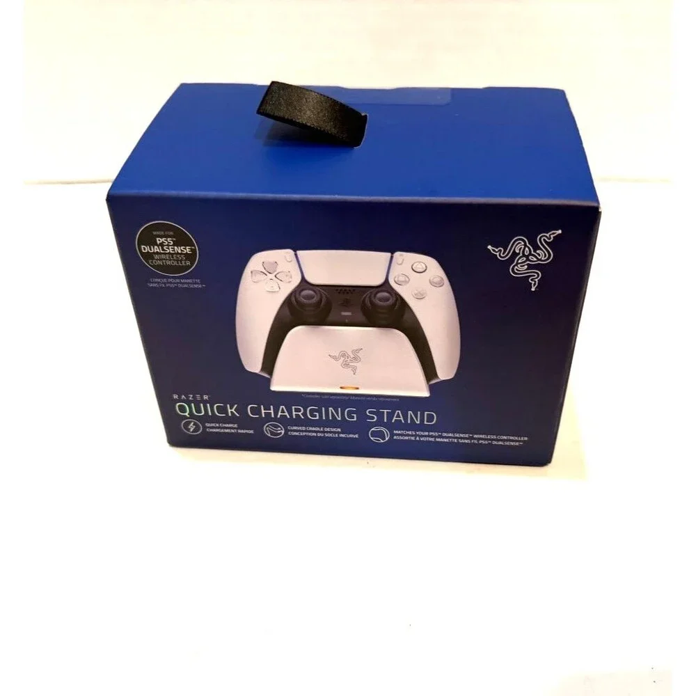 Razer White DualSense Wireless Controller Quick Charging Stand For PlayStation 5